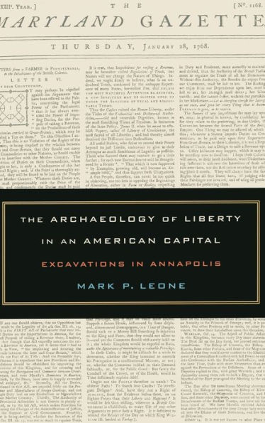 The Archaeology of Liberty in an American Capital: Excavations in Annapolis