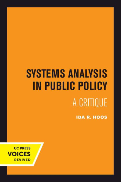 Systems Analysis Public Policy: A Critique, Revised Edition