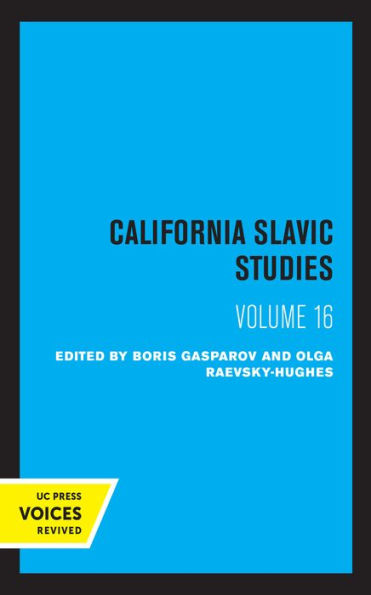 California Slavic Studies, Volume XVI: Culture the Middle Ages