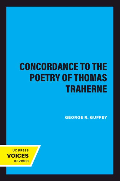 A Concordance to the Poetry of Thomas Traherne