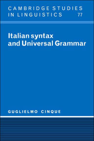 Title: Italian Syntax and Universal Grammar, Author: Guglielmo Cinque