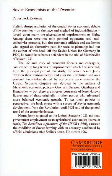 Soviet Economists of the Twenties: Names to be Remembered