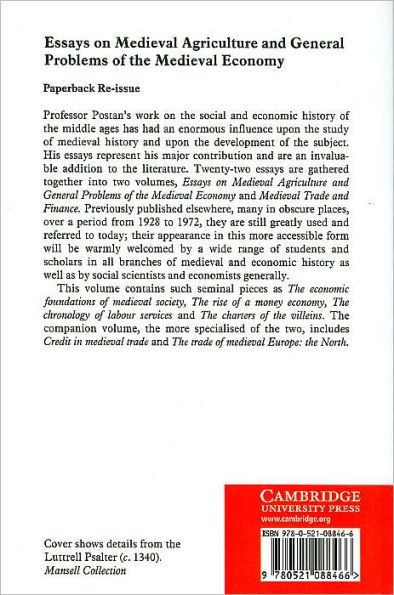 Essays on Medieval Agriculture and General Problems of the Medieval Economy