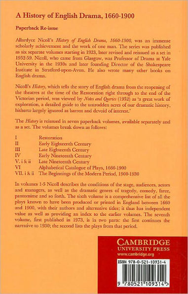 A History of English Drama 1660-1900, Volume IV: Early Nineteenth Century Drama 1800-1850