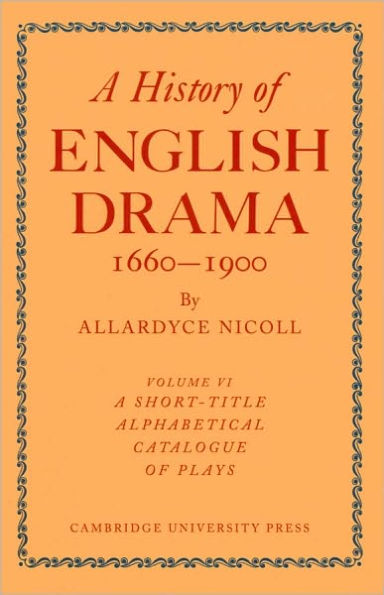 History of English Drama 1660-1900