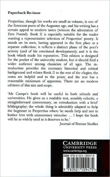 Propertius Elegies: Book II