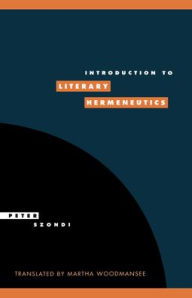 Title: Introduction to Literary Hermeneutics, Author: Peter Szondi