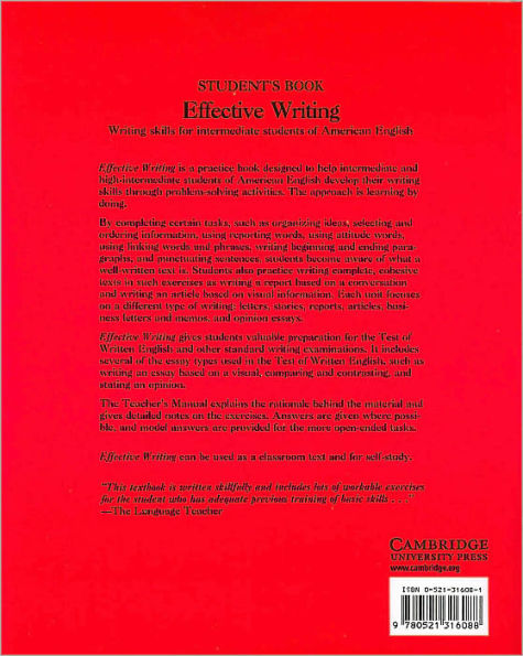 Effective Writing Student's book: Writing Skills for Intermediate Students of American English / Edition 1