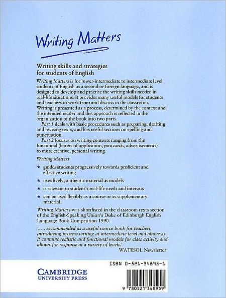 Writing Matters: Writing Skills and Strategies for Students of English