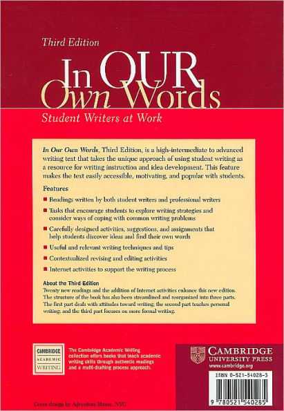In our Own Words Student Book: Student Writers at Work / Edition 3