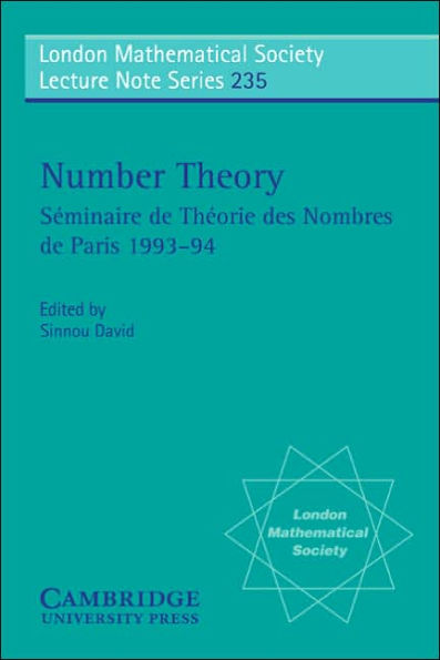 Number Theory: Séminaire de théorie des nombres de Paris 1993-94