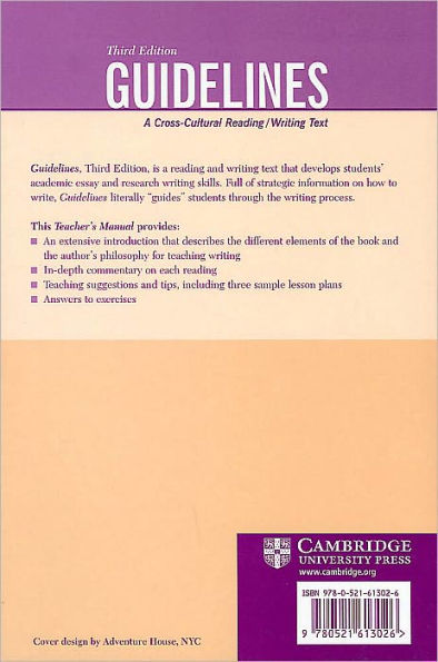 Guidelines Teacher's Manual: A Cross-Cultural Reading/Writing Text / Edition 3