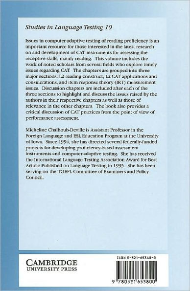 Issues in Computer-Adaptive Testing of Reading Proficiency