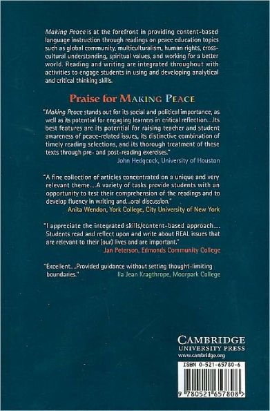 Making Peace: A Reading/Writing/Thinking Text on Global Community / Edition 1