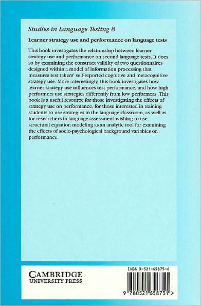 Learner Strategy Use and Performance on Language Tests