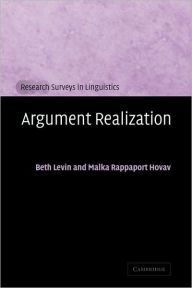 Title: Argument Realization, Author: Beth Levin