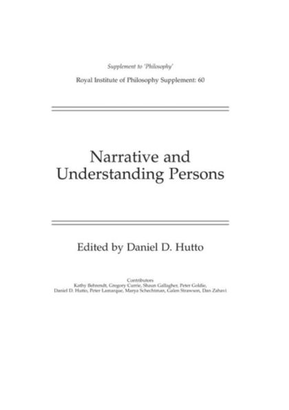 Narrative and Understanding Persons