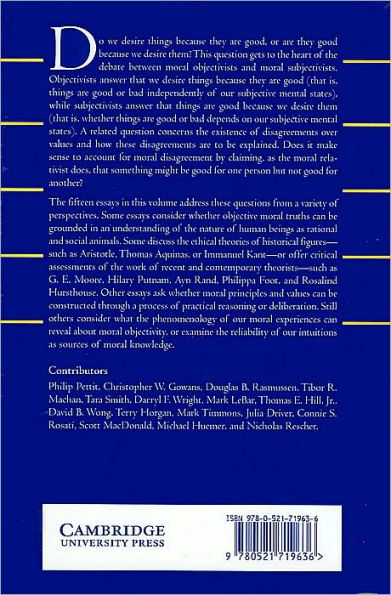Objectivism, Subjectivism, and Relativism in Ethics: Volume 25, Part 1
