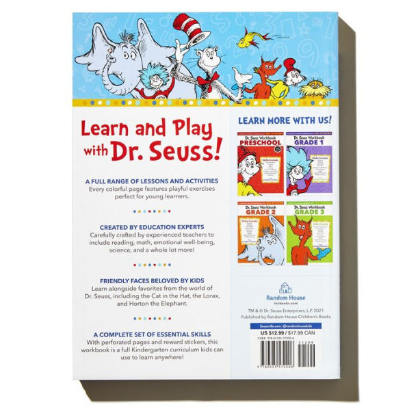 Dr. Seuss Workbook: Kindergarten: 300+ Fun Activities with Stickers and More! (Math, Phonics, Reading, Spelling, Vocabulary, Science, Problem Solving, Exploring Emotions)