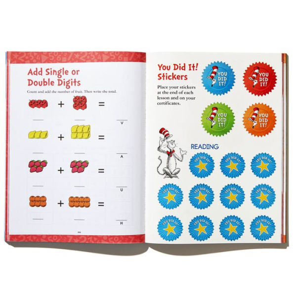 Dr. Seuss Workbook: Grade 1: 260+ Fun Activities with Stickers and More! (Spelling, Phonics, Sight Words, Writing, Reading Comprehension, Math, Addition & Subtraction, Science, SEL)