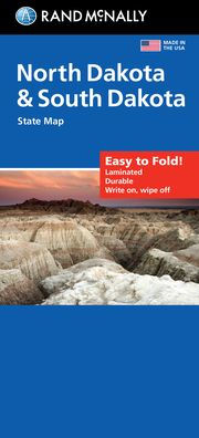 North Dakota & South Dakota State Map Easy to Fold