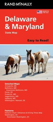 Delaware/Maryland Easy to Read State Map