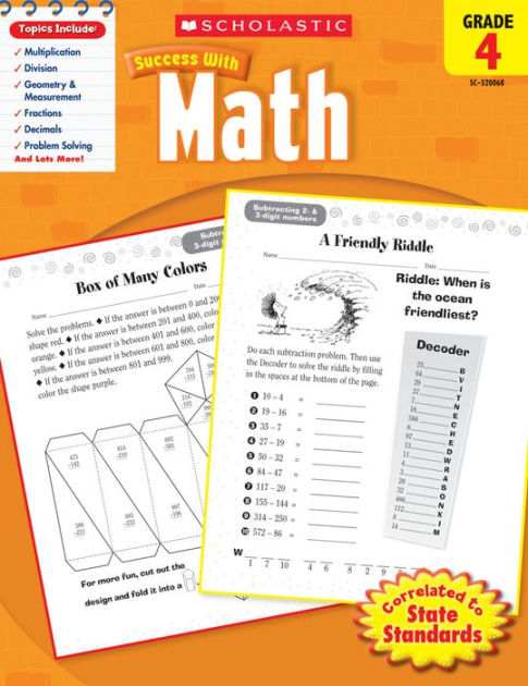 Scholastic Success with Math, Grade 4 by Scholastic, Paperback | Barnes ...