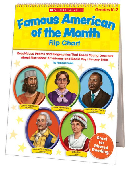 Famous American of the Month Flip Chart: Read-Aloud Poems and Biographies That Teach Young Learners About Must-Know Americans and Boost Key Literacy Skills