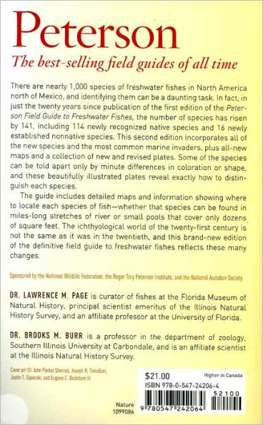 Peterson Field Guide to Freshwater Fishes, Second Edition (Peterson Field  Guides): Page, Lawrence M., Burr, Brooks M.: 9780547242064: :  Books