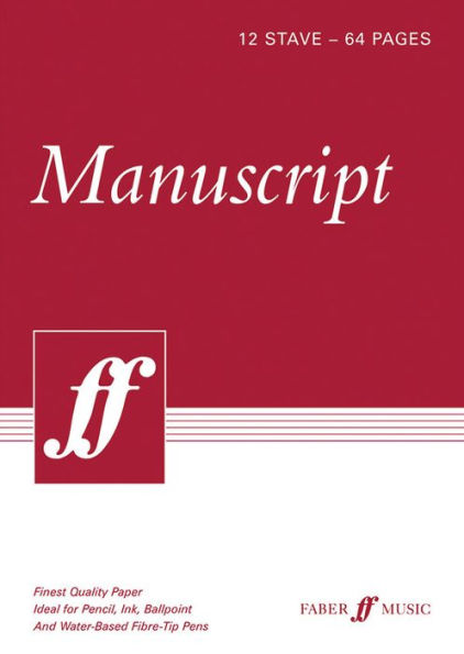 Manuscript Paper -- 12 Stave Full Size (8.5)": White Paper