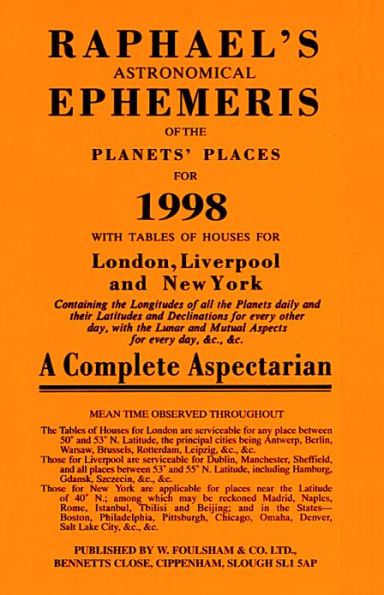 Raphael's Astronomical Ephemeris of the Planets 1998