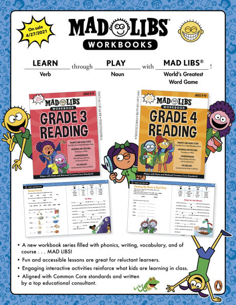 Mad Libs Workbook: Grade 3 Reading: Aligns with State and National Common Core Standards