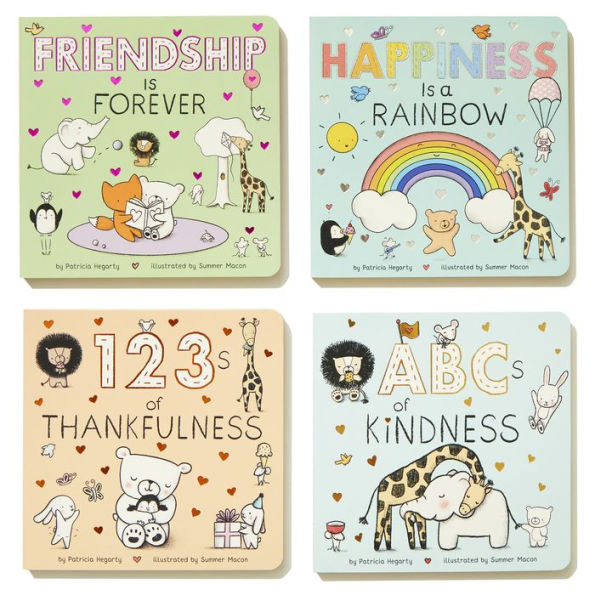 Books of Kindness: ABCs of Kindness; 123s of Thankfulness; Happiness Is a Rainbow; Friendship Is Forever