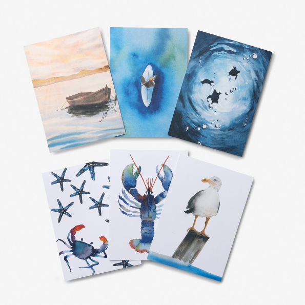 Everyday Watercolor 100 Postcards: Seashores and Ocean Life