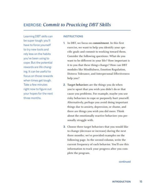 Self-Directed DBT Skills: A 3-Month DBT Workbook to Regulate Intense Emotions and Create Lasting Change with Dialectical Behavior Therapy