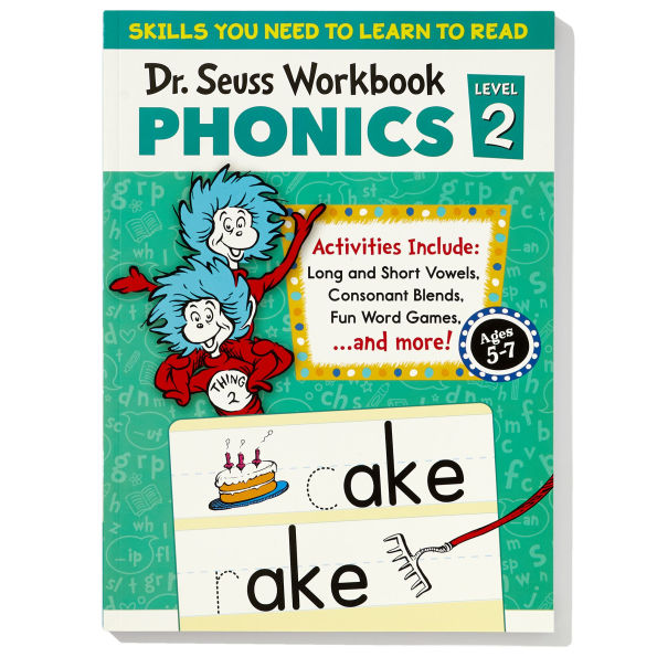 Dr. Seuss Phonics Level 2 Workbook: A Phonics Workbook to Help Kids Ages 5-7 Learn to Read (For Kindergarten and 1stGrade)