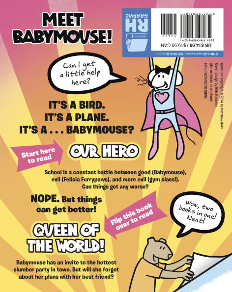 A Babymouse Flip Book: THRILLS! (Queen of the World + Our Hero): (A Graphic Novel)