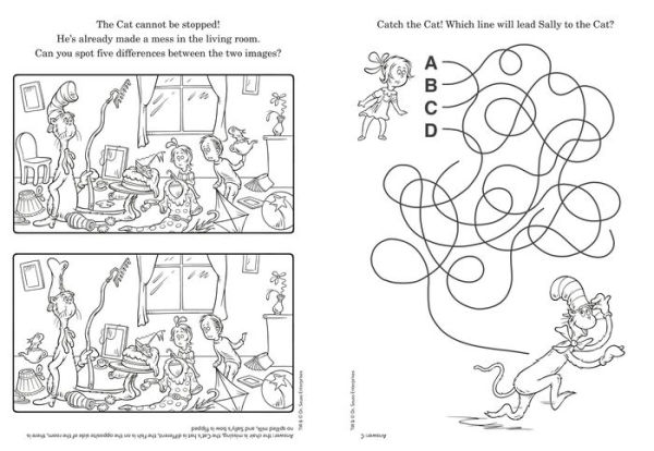 Dr. Seuss: The Cat in the Hat Coloring & Activity Book: Coloring and Activity Book with Rainbow Pencil