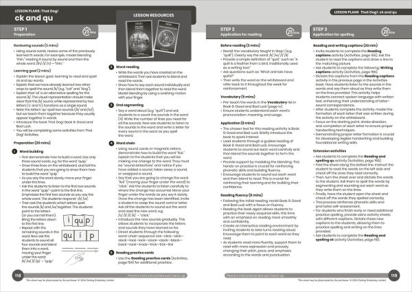 Phonics Instructional Manual Catch-up: The foundations of phonics, engaging activity ideas, lesson plans, progress tracking and assessment