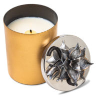 Title: Solid Matte Gold Candle in Metal