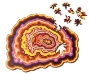 Alternative view 1 of Agate Orange Wooden Jigsaw Puzzle (180 Pieces)