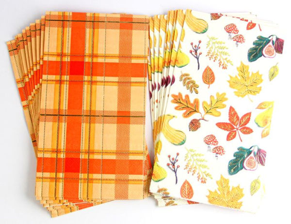 Fall Print and Plaid Guest Napkins