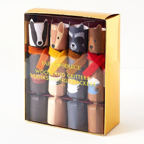 Woodland Critters Thanksgiving Crackers Set of 8