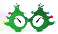 Title: Green Glitter Tree Glasses