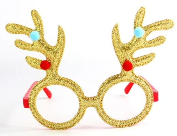 Gold Reindeer Glasses