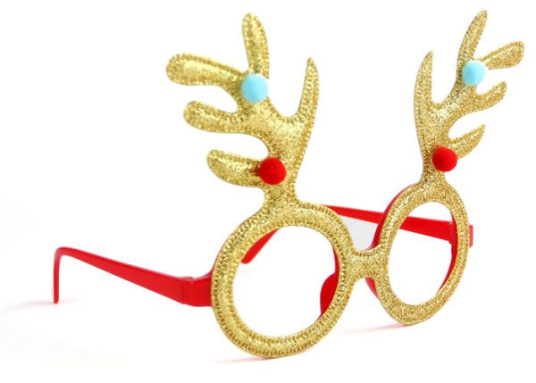 Gold Reindeer Glasses