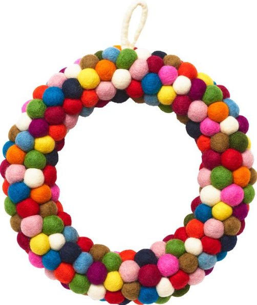 Large XMS Pom Wreath Multi