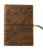 Two-tone Paisley Embossed Leather Journal with Beaded Tie