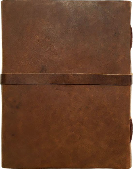 Brown Leather Journal with Belt Buckle Closure, 192 unlined pages, 6