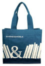 Alternative view 1 of 100% Cotton Blue Canvas Tote with Natural Colour Print